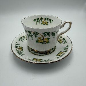 Elizabethan English fine Bone China Buddha Temple Garden Tea cup and Saucer